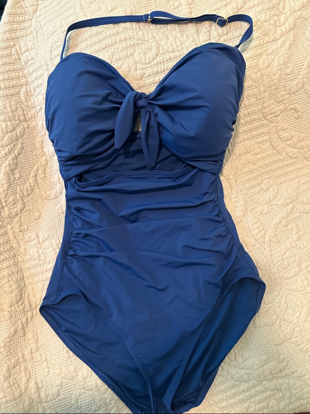 Kate Spade  Royal Blue Womenns One-Piece Swimsuit with cut out  size Large